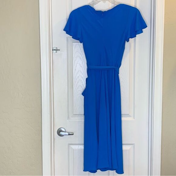 Lauren Ralph Lauren Fit and Flare MIDI Crepe Dress in Tropic Roy Size 2 - Picture 16 of 16